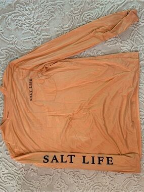 Salt Life Long Sleeve Pocket Tee in Peach